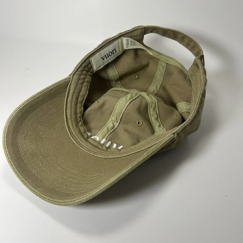 Unisex Mens Womens Vuori Signal Dad Hat Olive Green Adjustable Strap Logo Cap